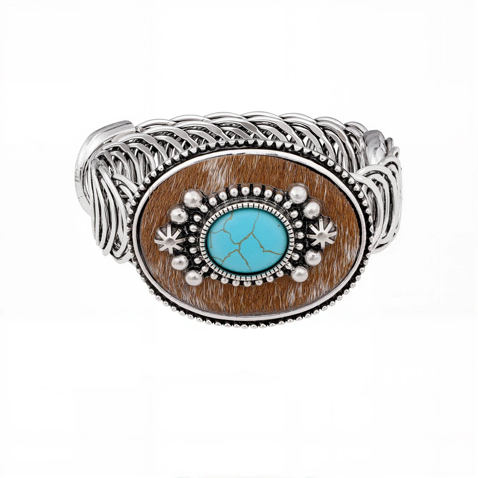 Antique Bronze Turquoise Stone Adjustable Bracelet