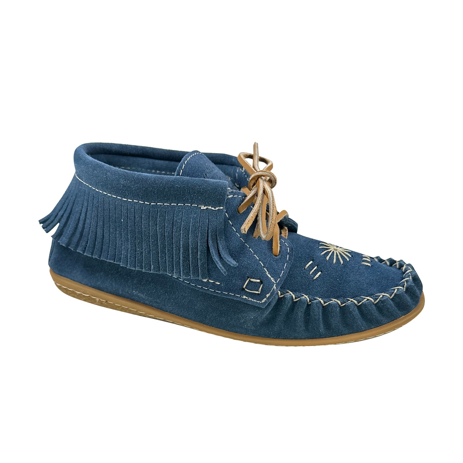 Women's Blue Earthing Moccasin Shoes with Copper Rivet