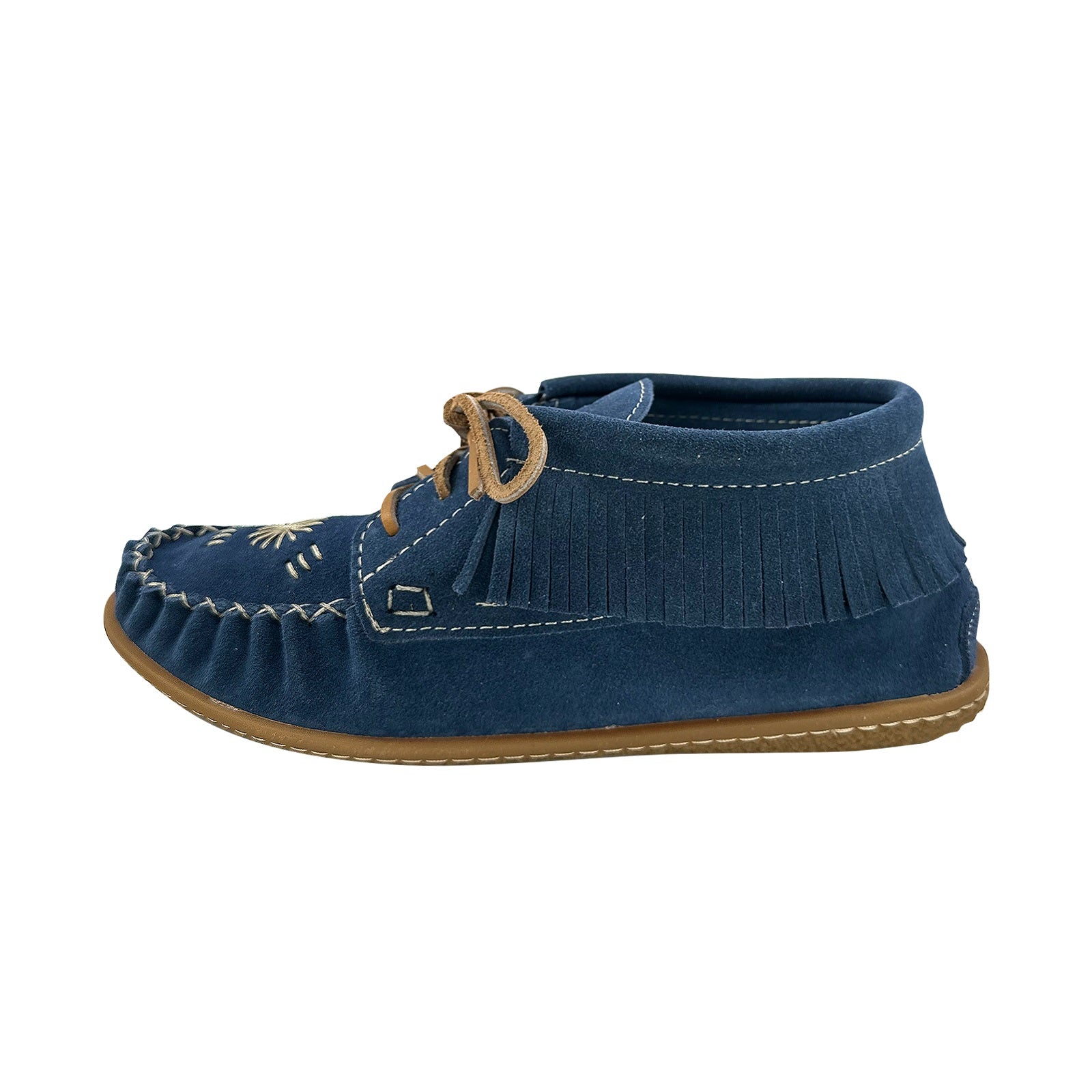 Women's Blue Earthing Moccasin Shoes with Copper Rivet