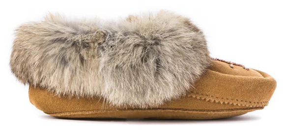 Kid's Rabbit Fur Moccasin Slipper