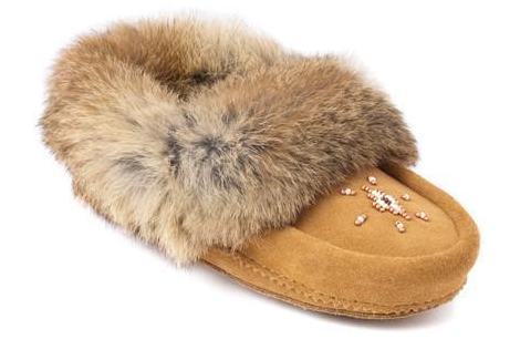 Kid's Rabbit Fur Moccasin Slipper