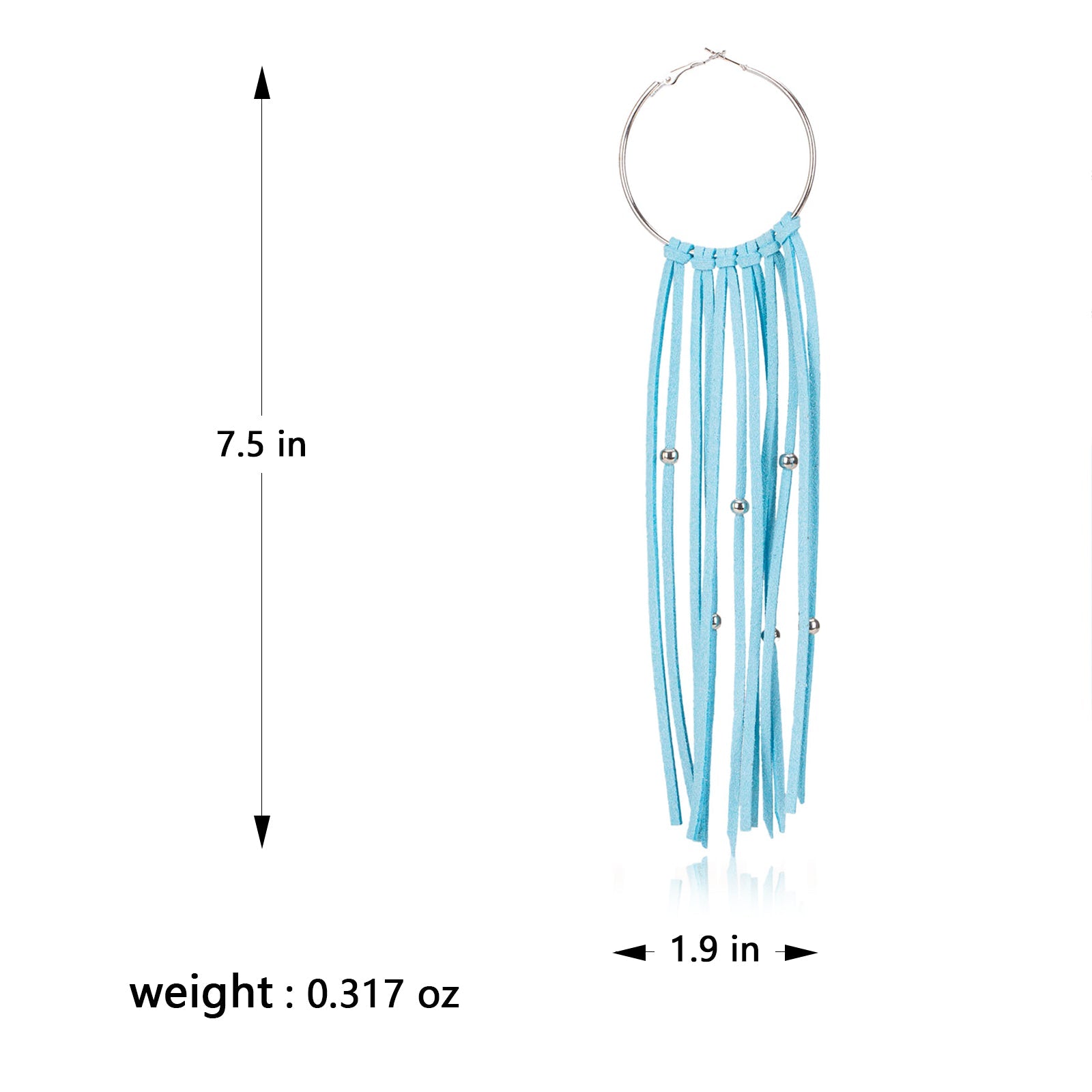 Long Tassels Hoop Dangle Earrings