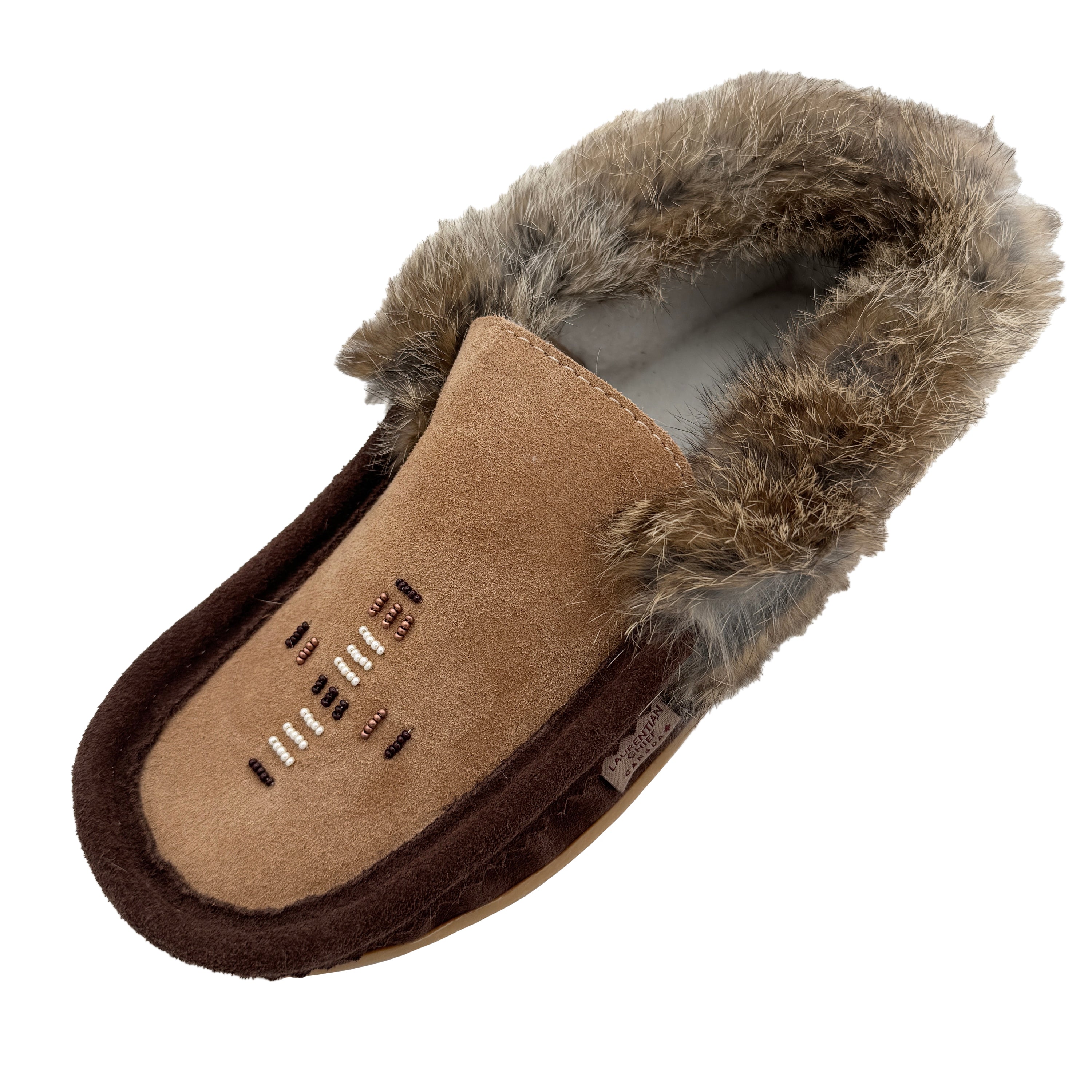 Men's Beaded Rabbit Fur Moccasins