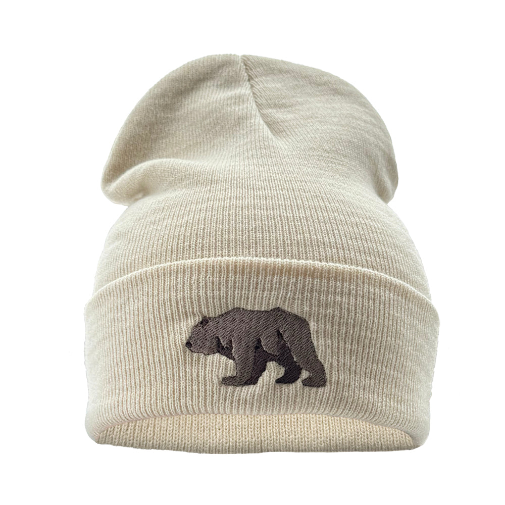 The Brown Bear' Unisex Embroidered Knit Hat