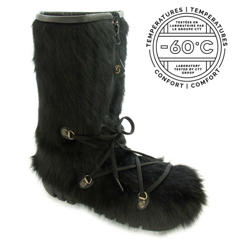 Black Cow Skin Winter Boots for Men & Women