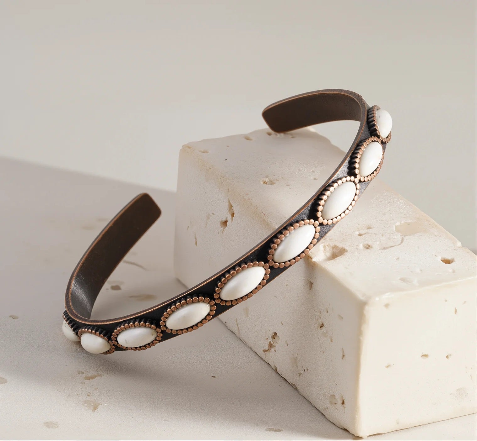 Antique Small Cuff Stone Bracelet