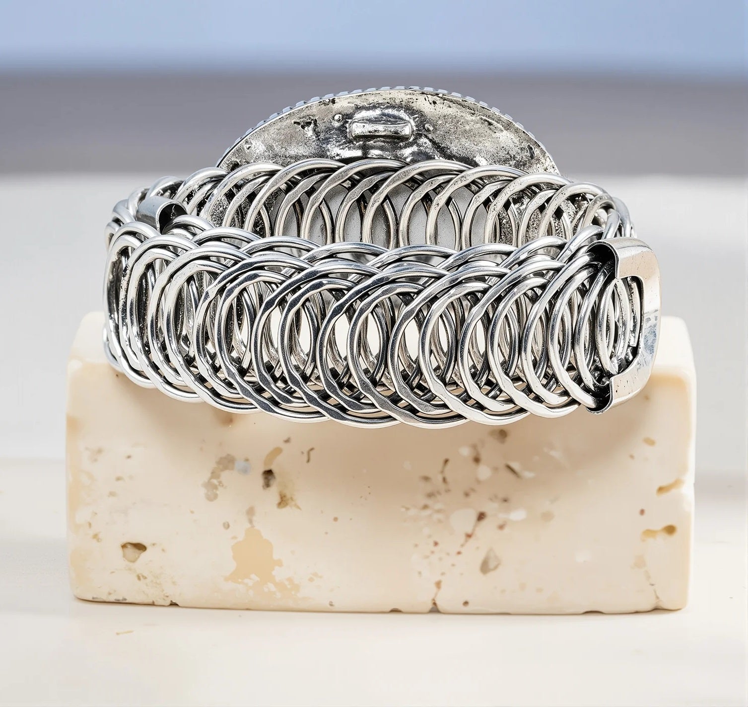 Antique Bronze Turquoise Stone Adjustable Bracelet