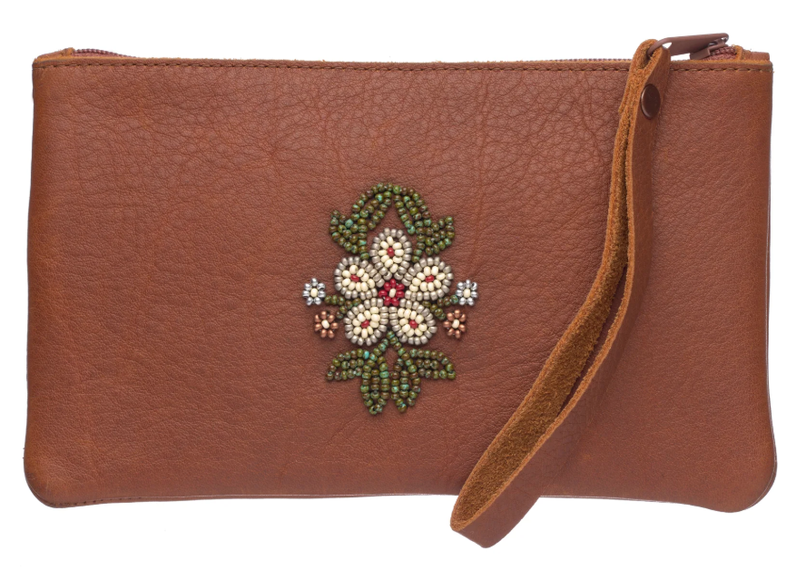 Floret Beaded Wristlet Bag