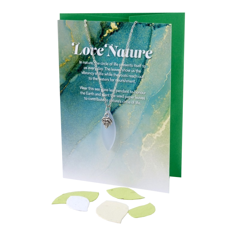 Greeting Card with Glass Necklace