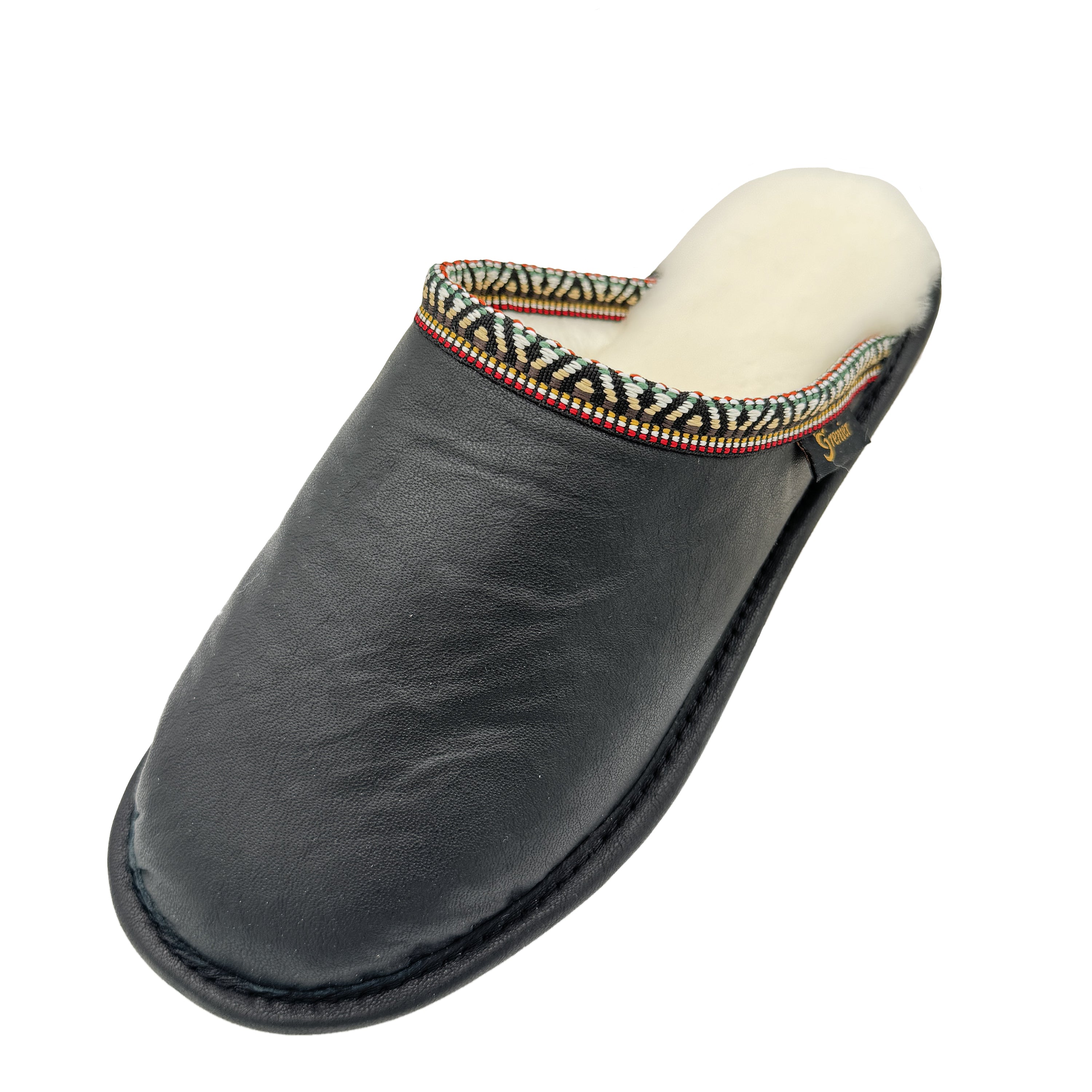 Genuine Sheepskin Mule Slippers With Native Braiding