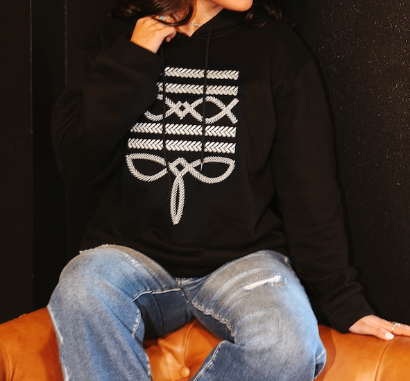 Women's Camel Boot Stitch Embroidery Hoodie