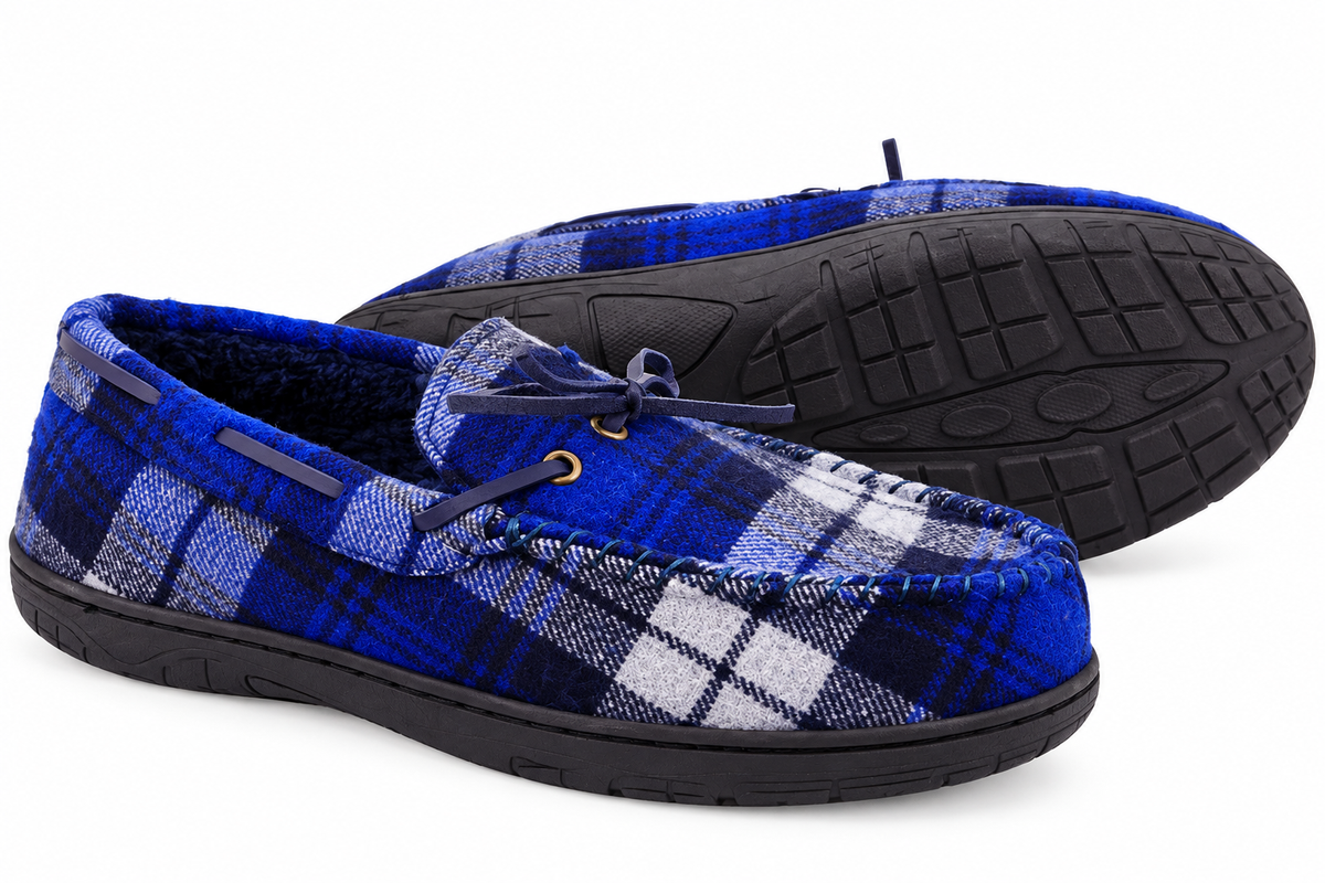 Men's IGOR Tartan Moccasin Slippers - FINAL CLEARANCE - Buy 2, Get 1 FREE