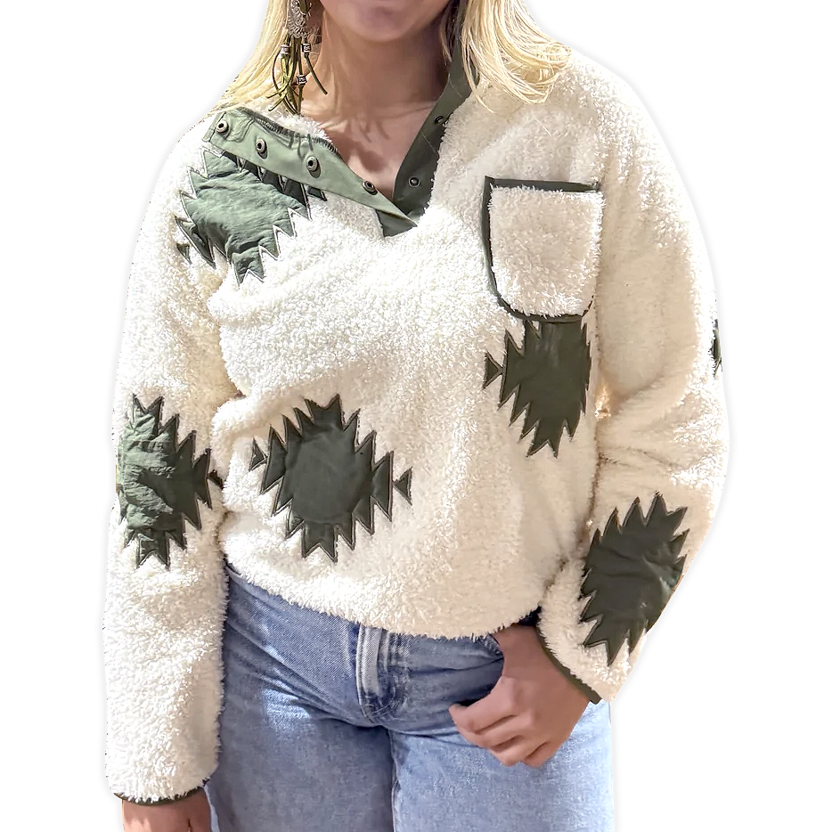 Women's Snap Button Huckleberry Pullover Sweater