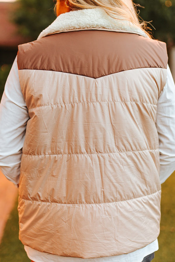 Women's Cream Puffer Vest