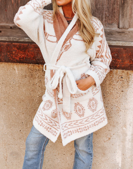 Women's Cowskull Printed Long Sleeve Cardigan