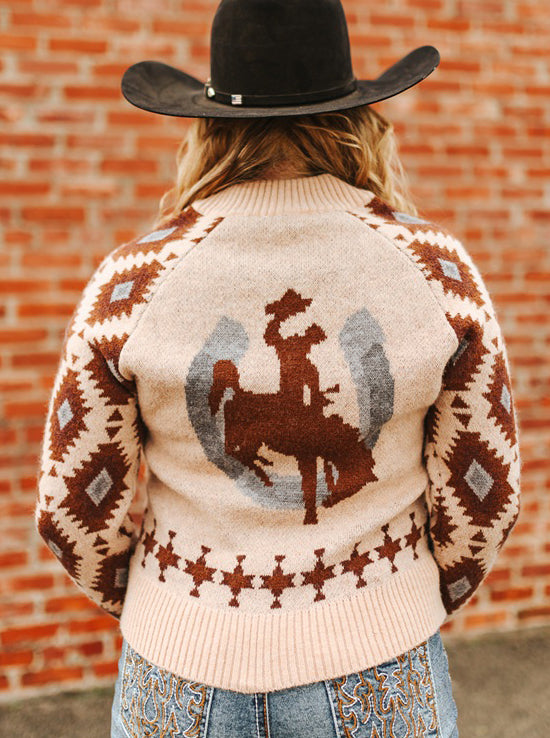 Women's Kickin' Broncho Knit Zip-Up Sweater