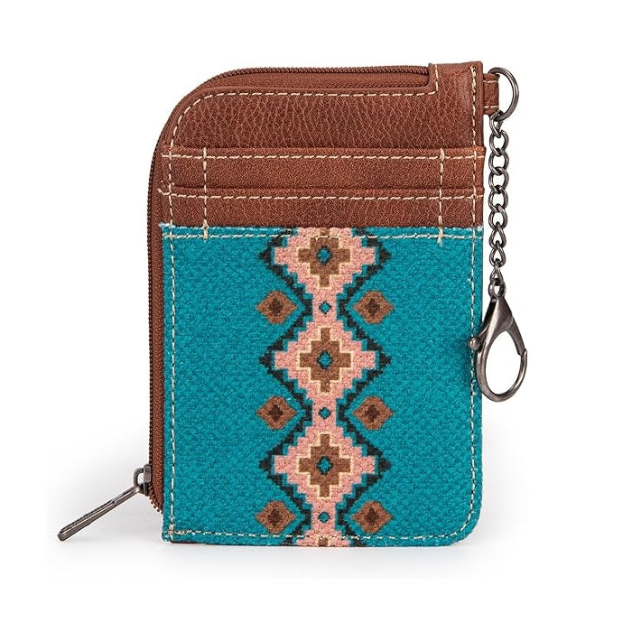 Wrangler Aztec Print Mini-Zip Card Wallet Credit Card Holder 5