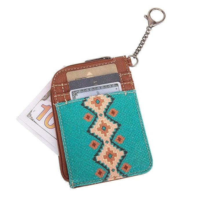 Aztec Print Mini-Zip Card Wallet