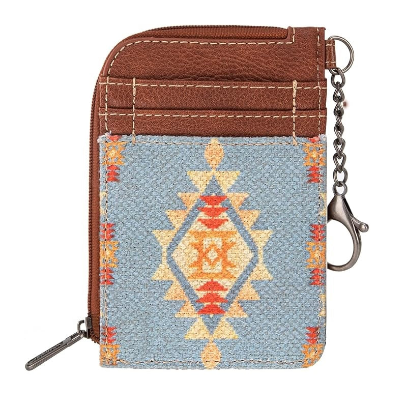 Aztec Print Mini-Zip Card Wallet