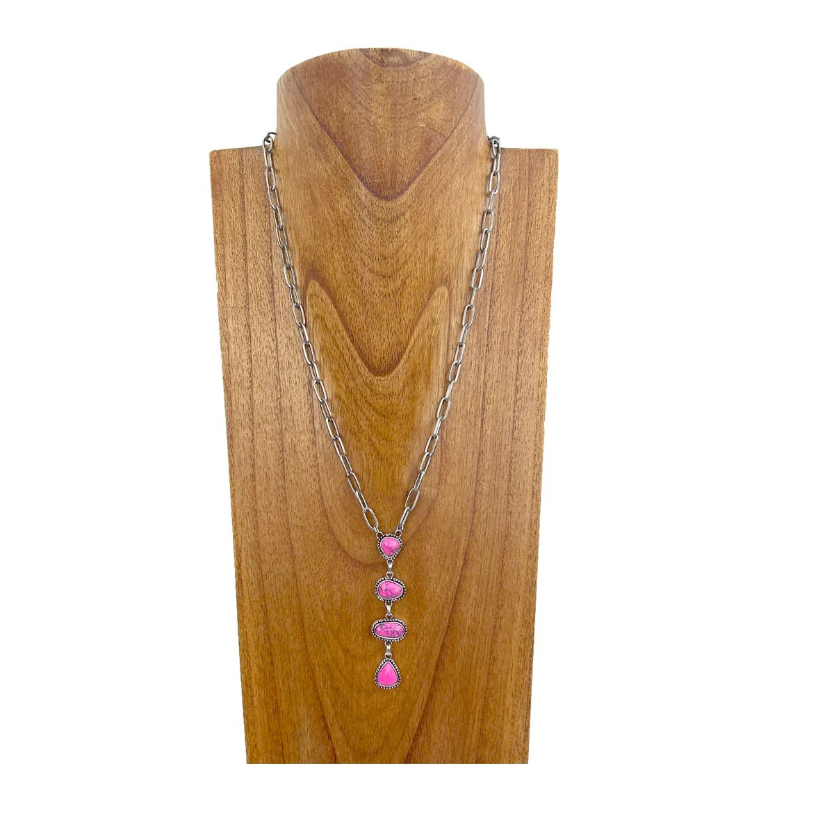 Metal Chain Turquoise Teardrop Necklace