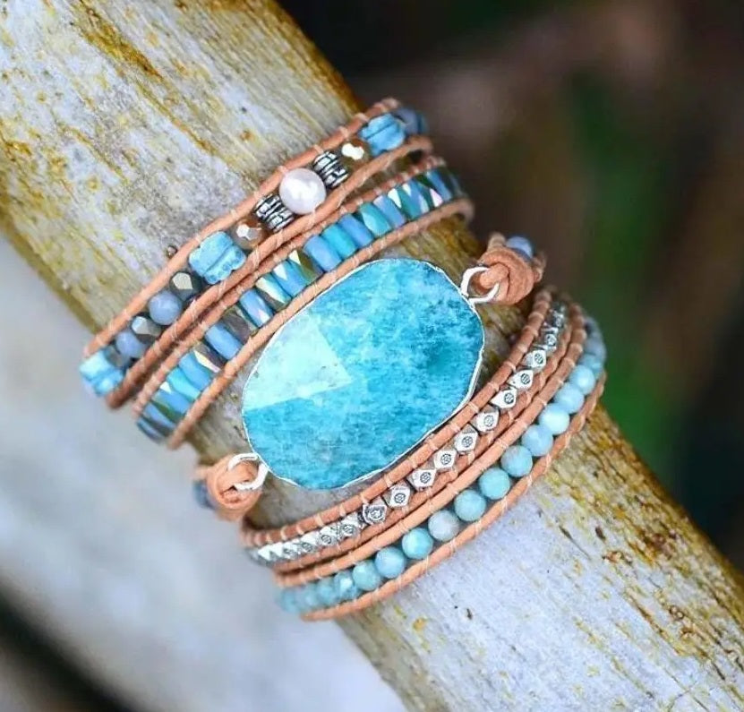 Semi-Precious Stones Wrap Bracelets