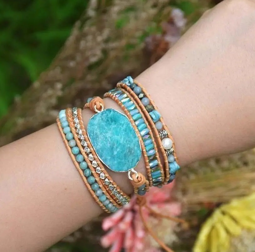 Semi-Precious Stones Wrap Bracelets