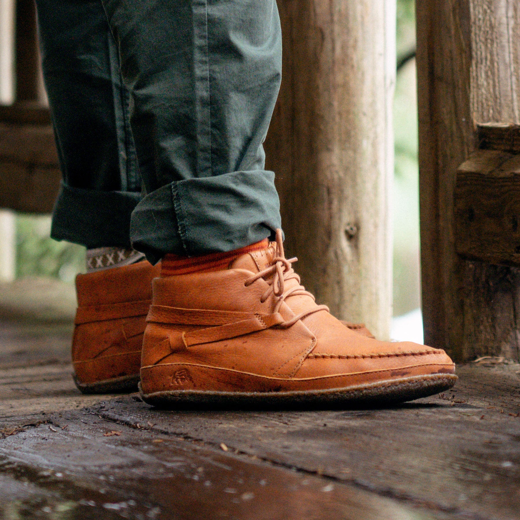 Men's Village Tobacco Moccasin Ankle Shoes (Size 13 ONLY)