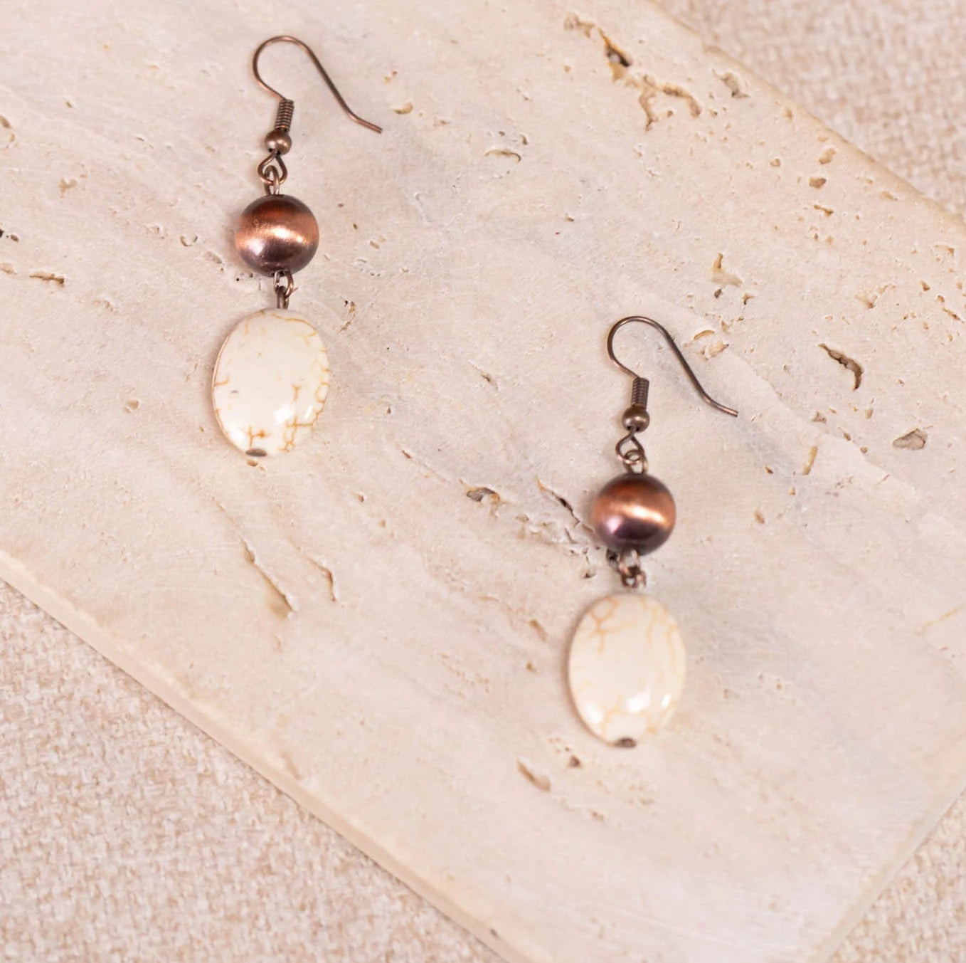 Turquoise Beaded Layered Necklace & Earrings Set