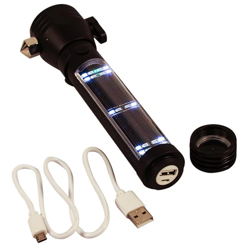 9-In-1 Multi Function Solar Rechargeable Flashlight