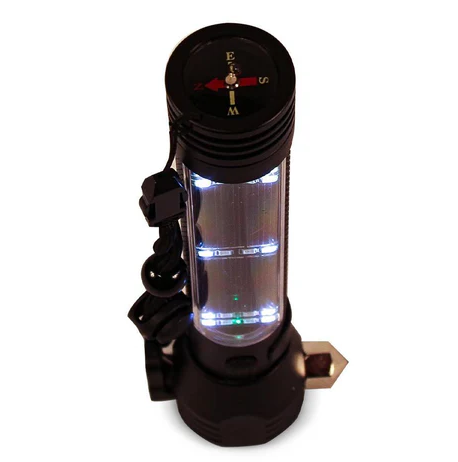 9-In-1 Multi Function Solar Rechargeable Flashlight
