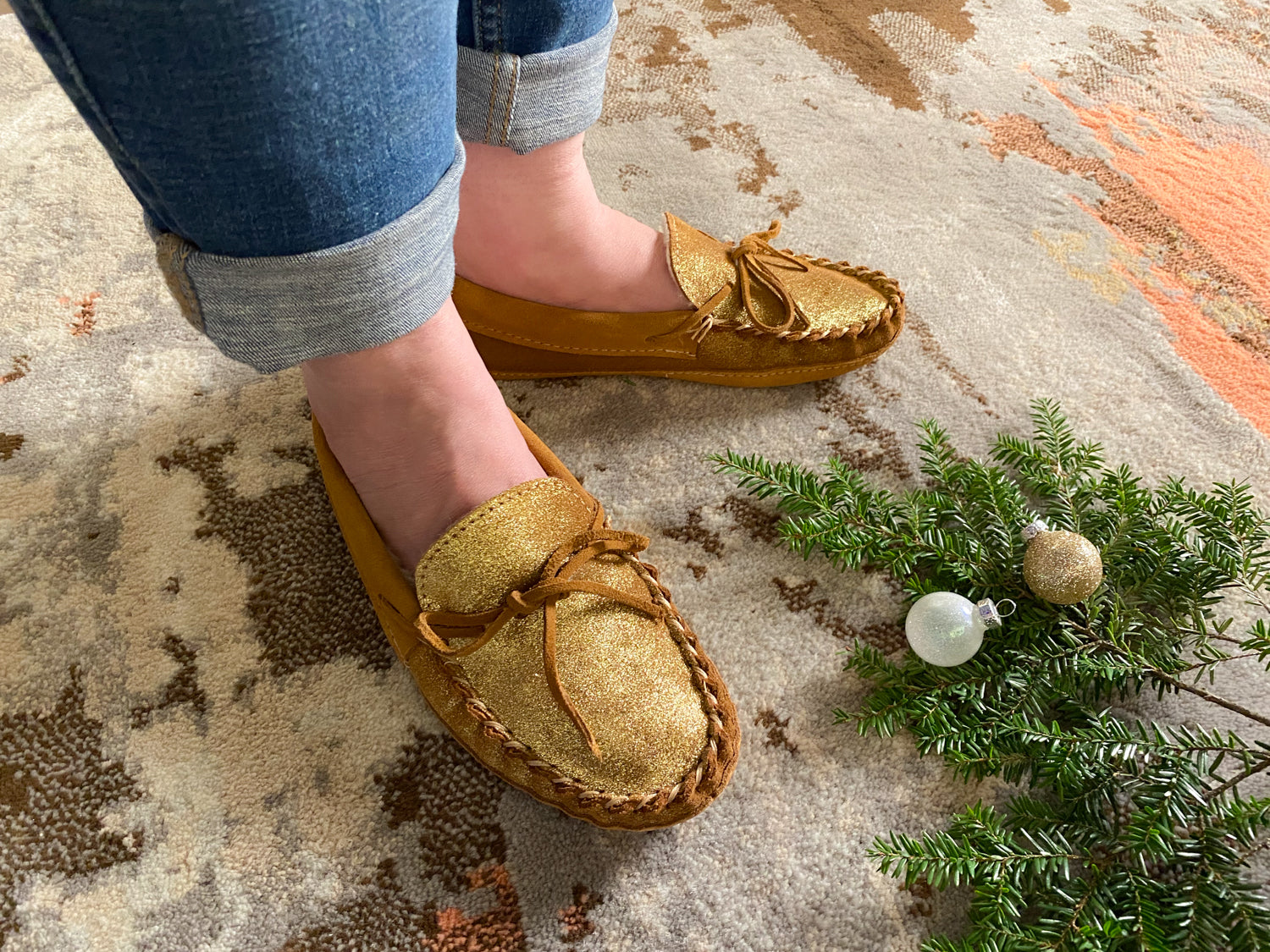 Women's Lined Shimmering Slippers (Final Clearance sizes 8, 9, 10 )