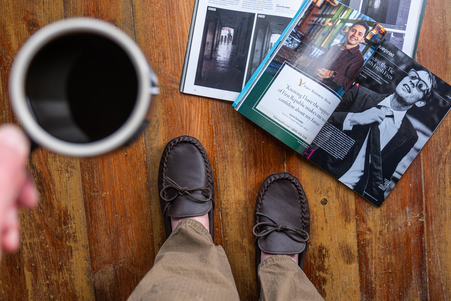 Men's Soft Sole Double Deerskin Leather Moccasins