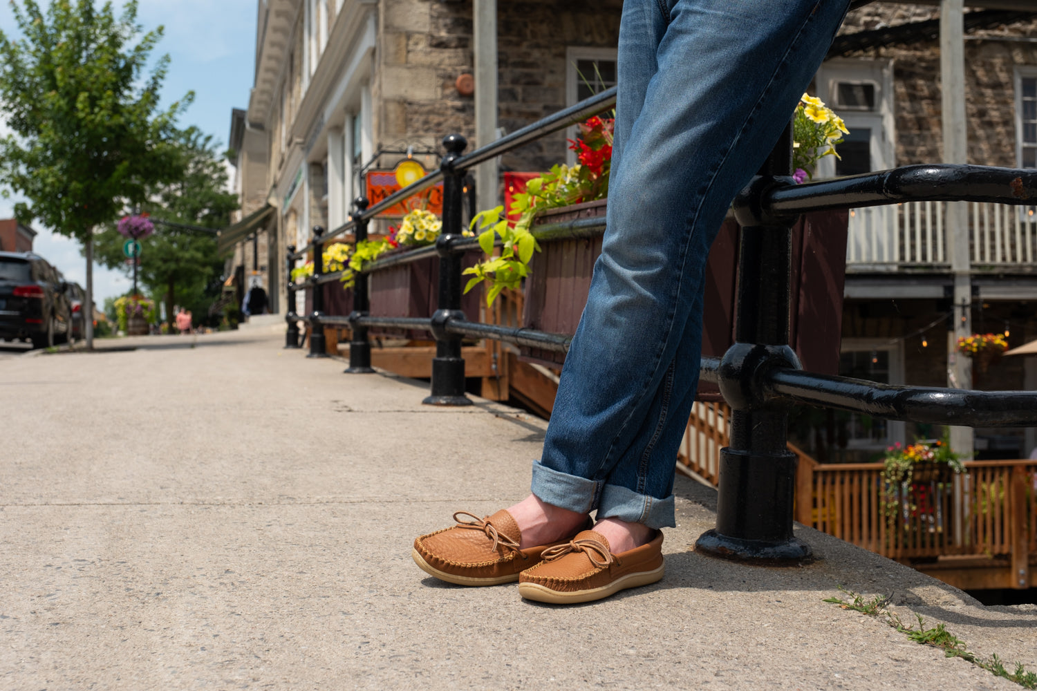 Men's Chestnut Leather Moccasin Shoes