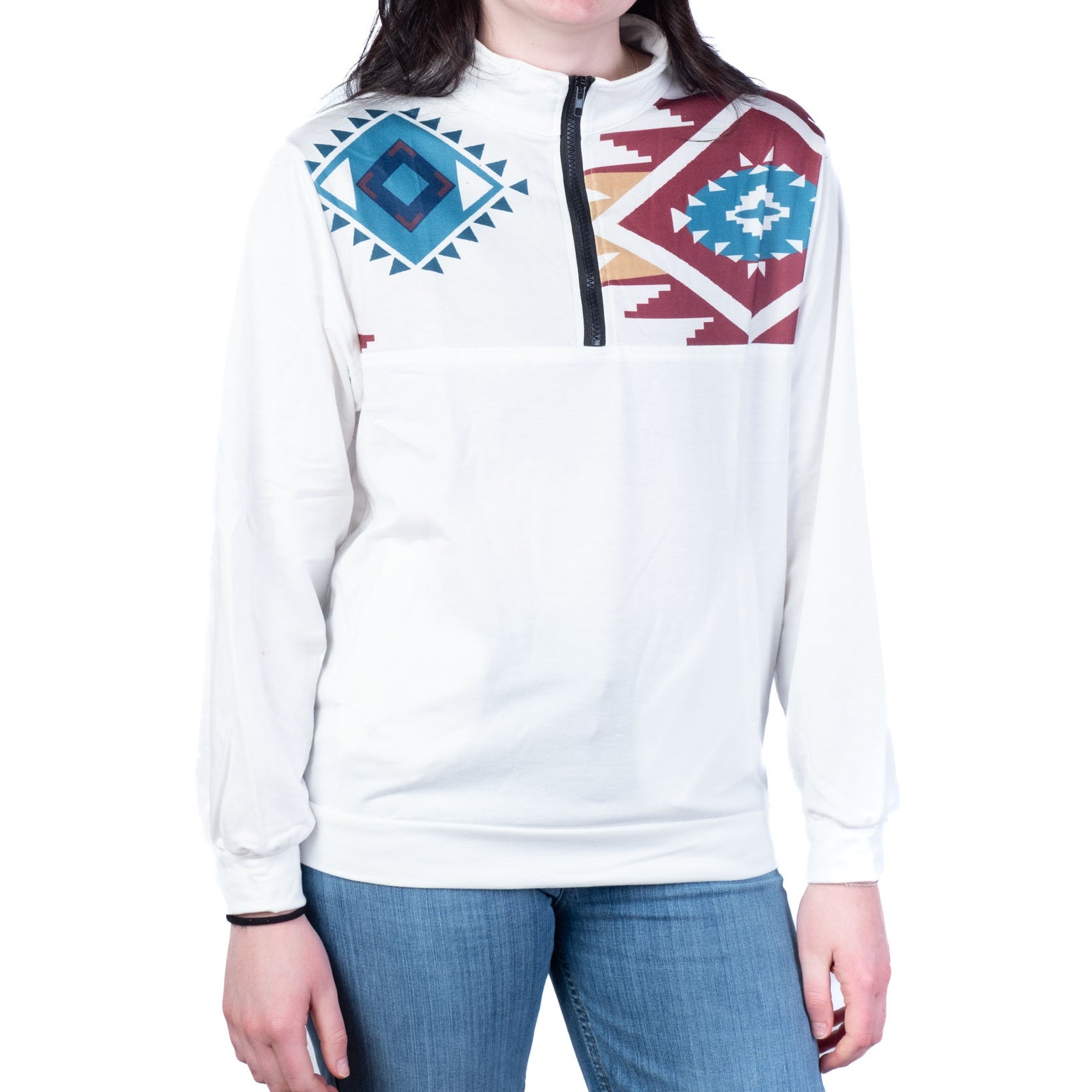 Women's Aztec Half Zip Pullover Sweatshirt