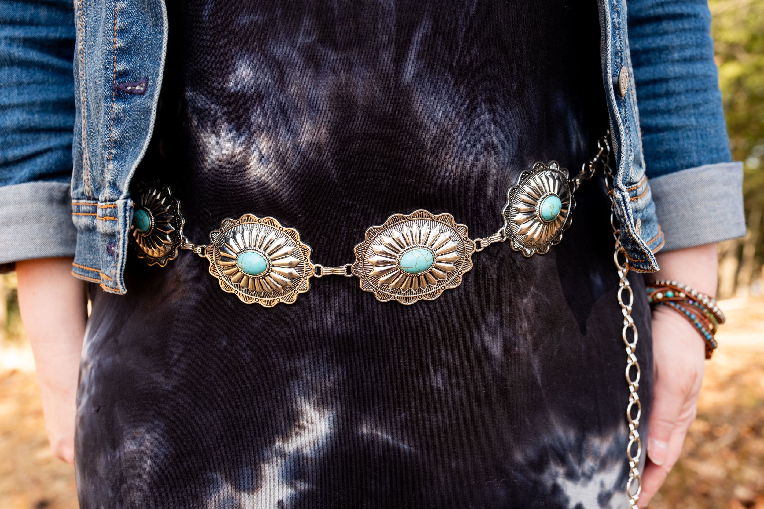 Western Concho Link Chain Belt