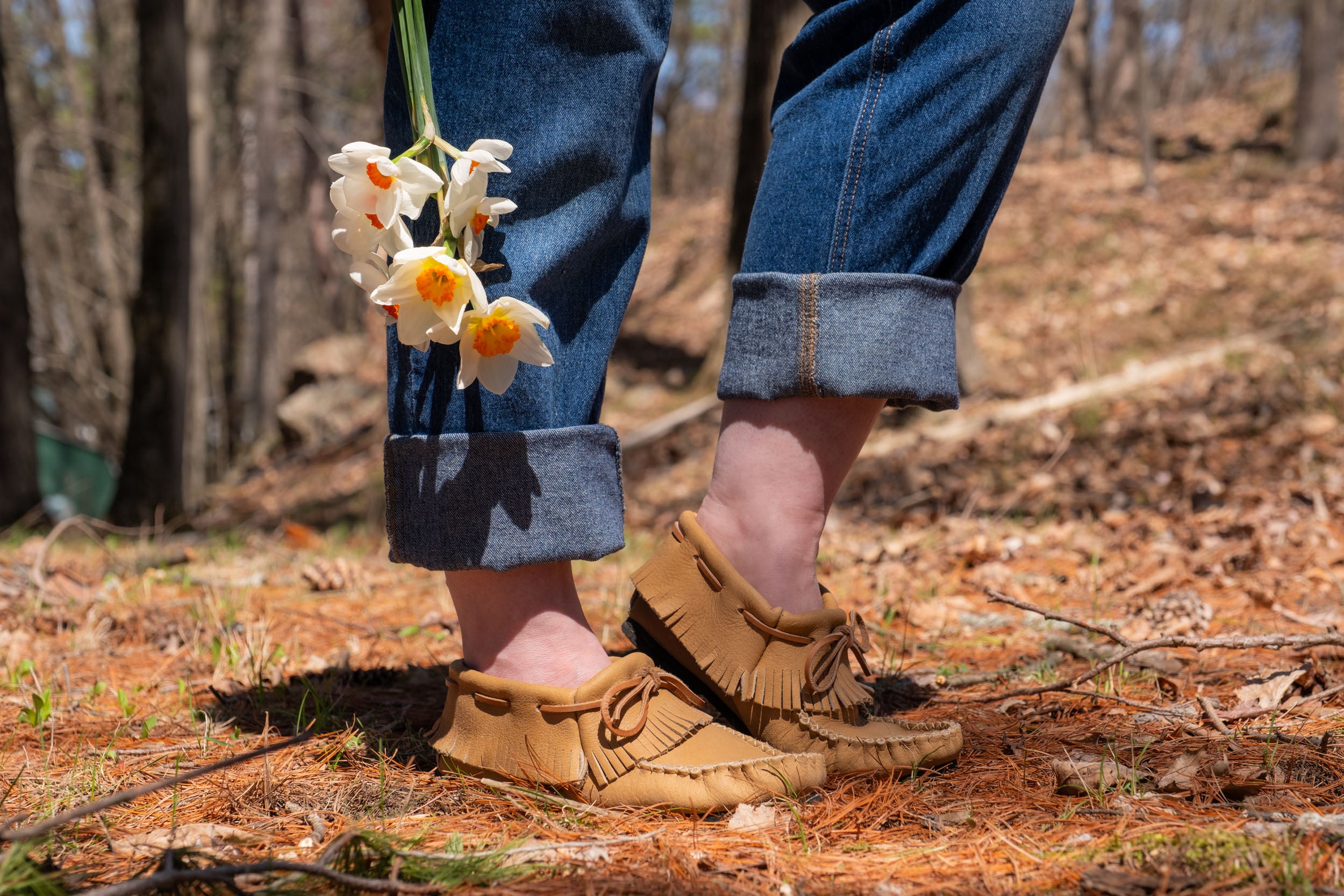 Women's Moose Hide Leather Moccasin Shoes
