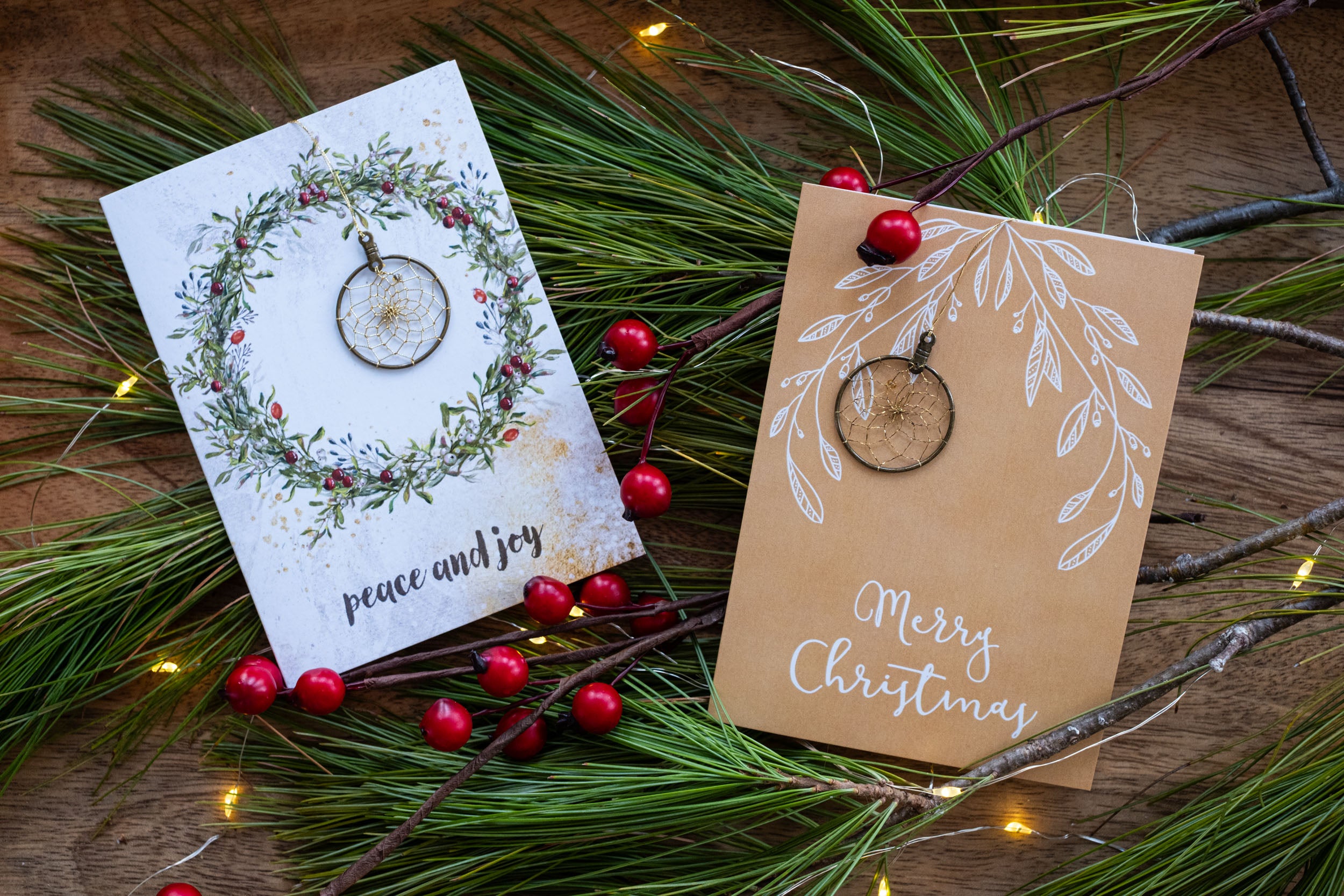 Mini Christmas Greeting Card with Dreamcatcher