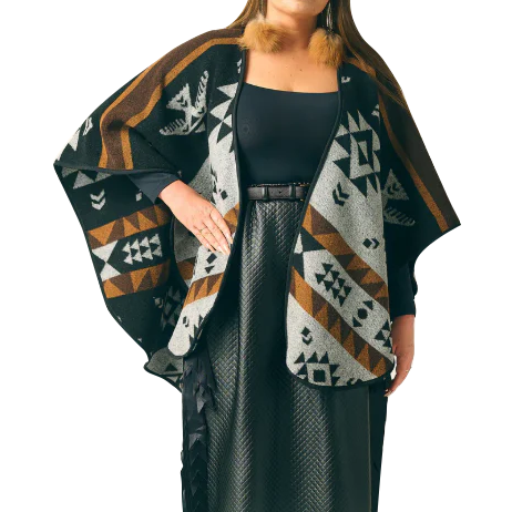 Indigenous Design Reversible Shawl