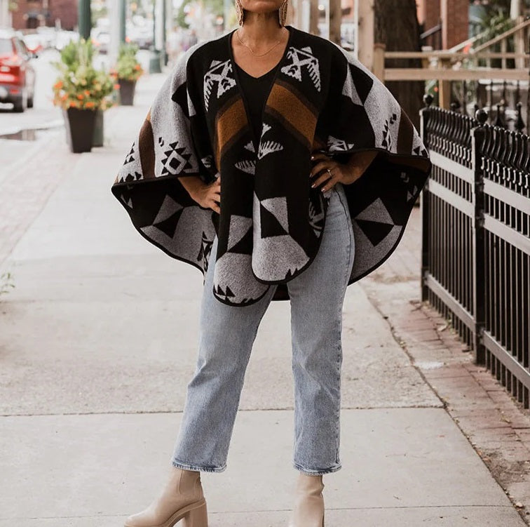 Indigenous Design Reversible Shawl