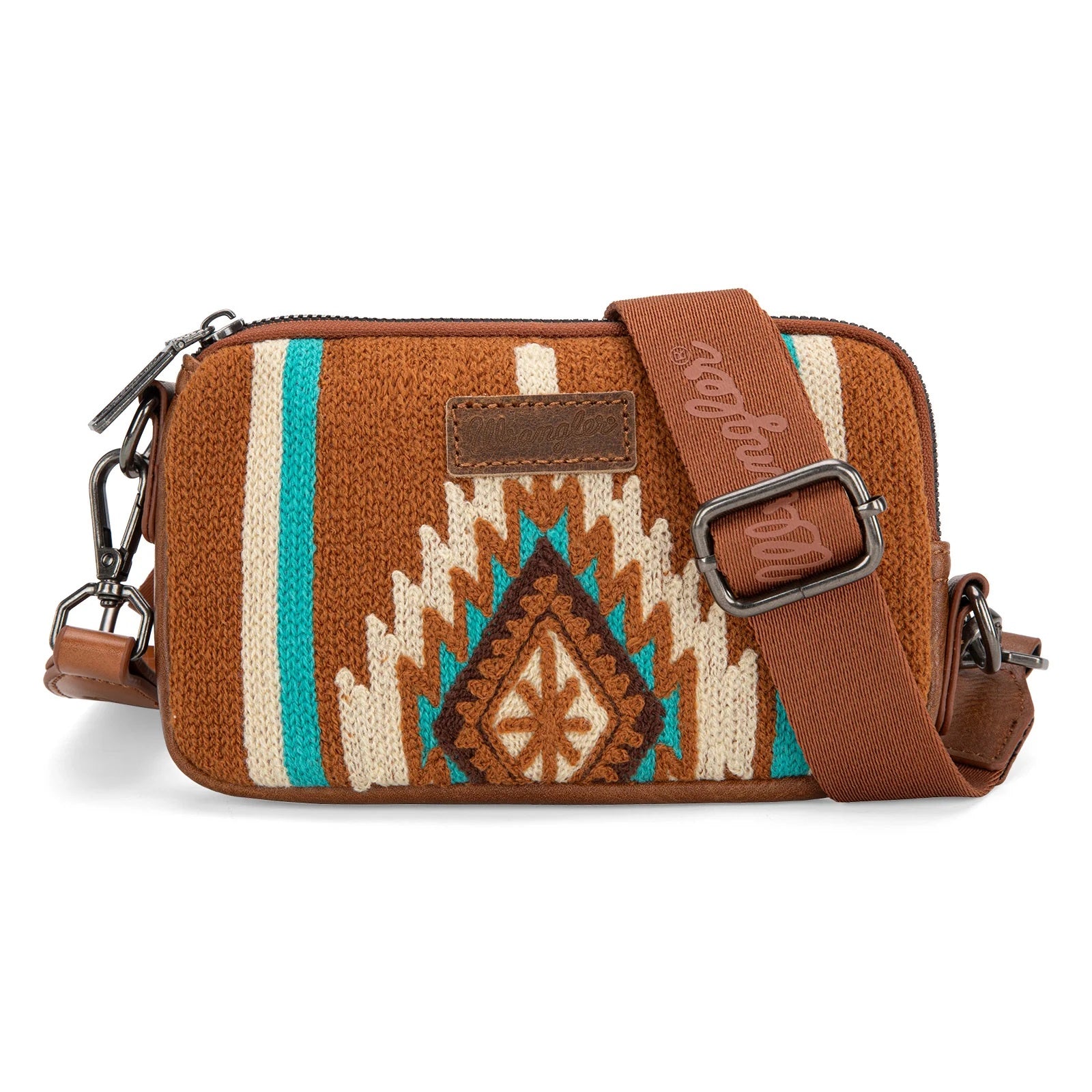Southwestern Knitted Mini Wallet Crossbody Bag