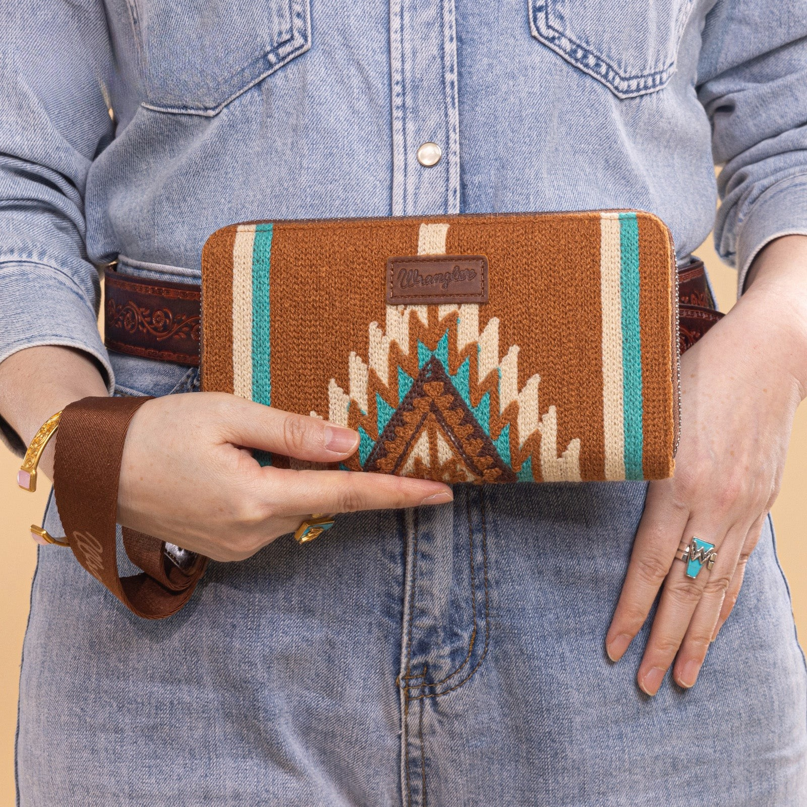 Southwestern Knitted Wallet Wristlet