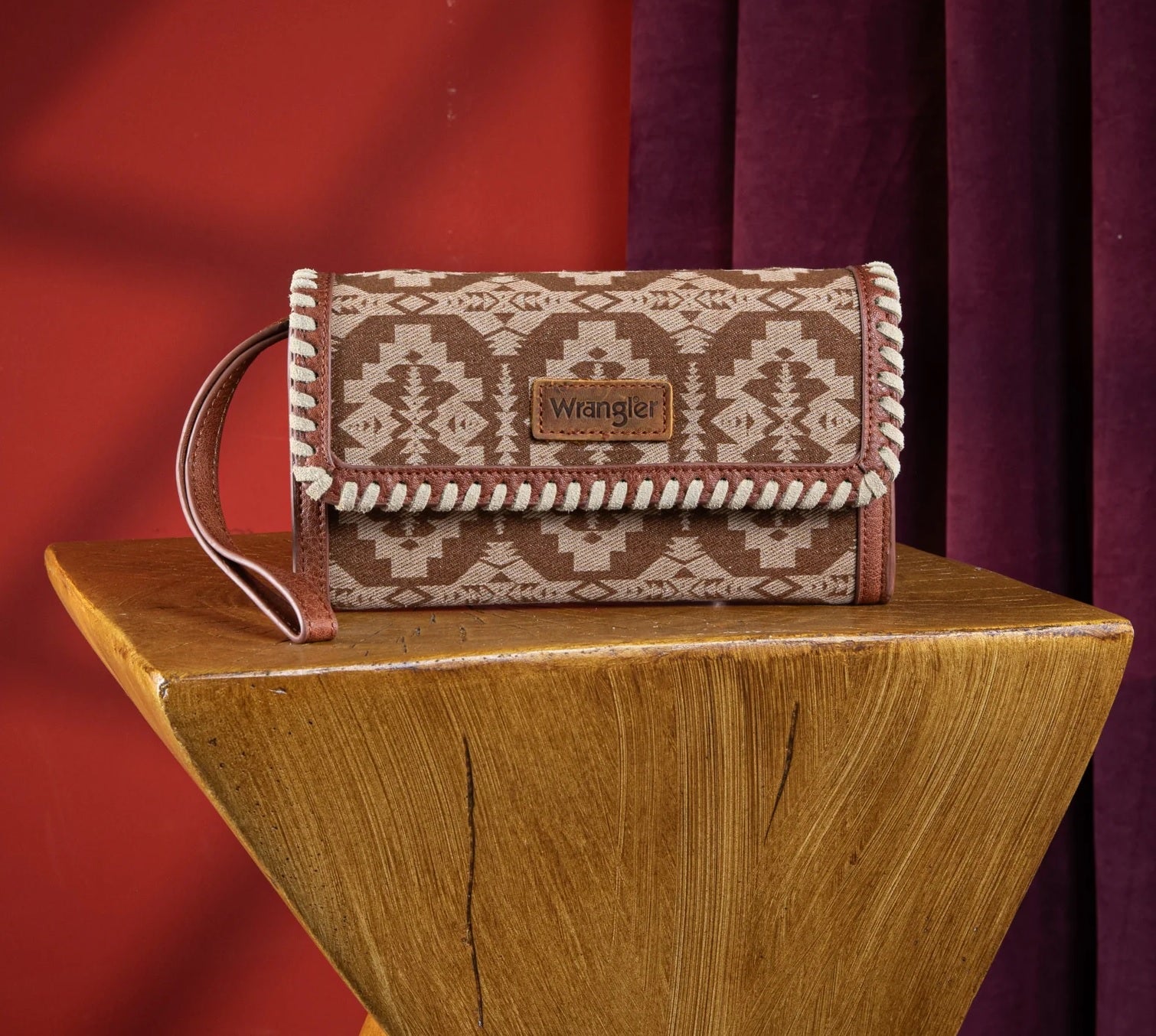 Southwestern Print Wallet Shoulder Bag