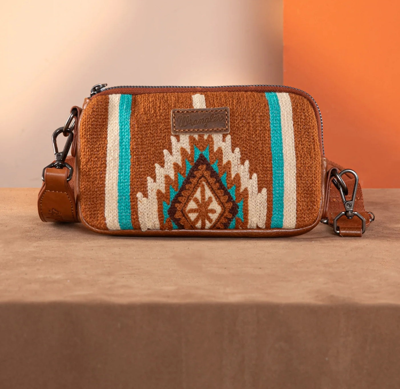 Southwestern Knitted Mini Wallet Crossbody Bag