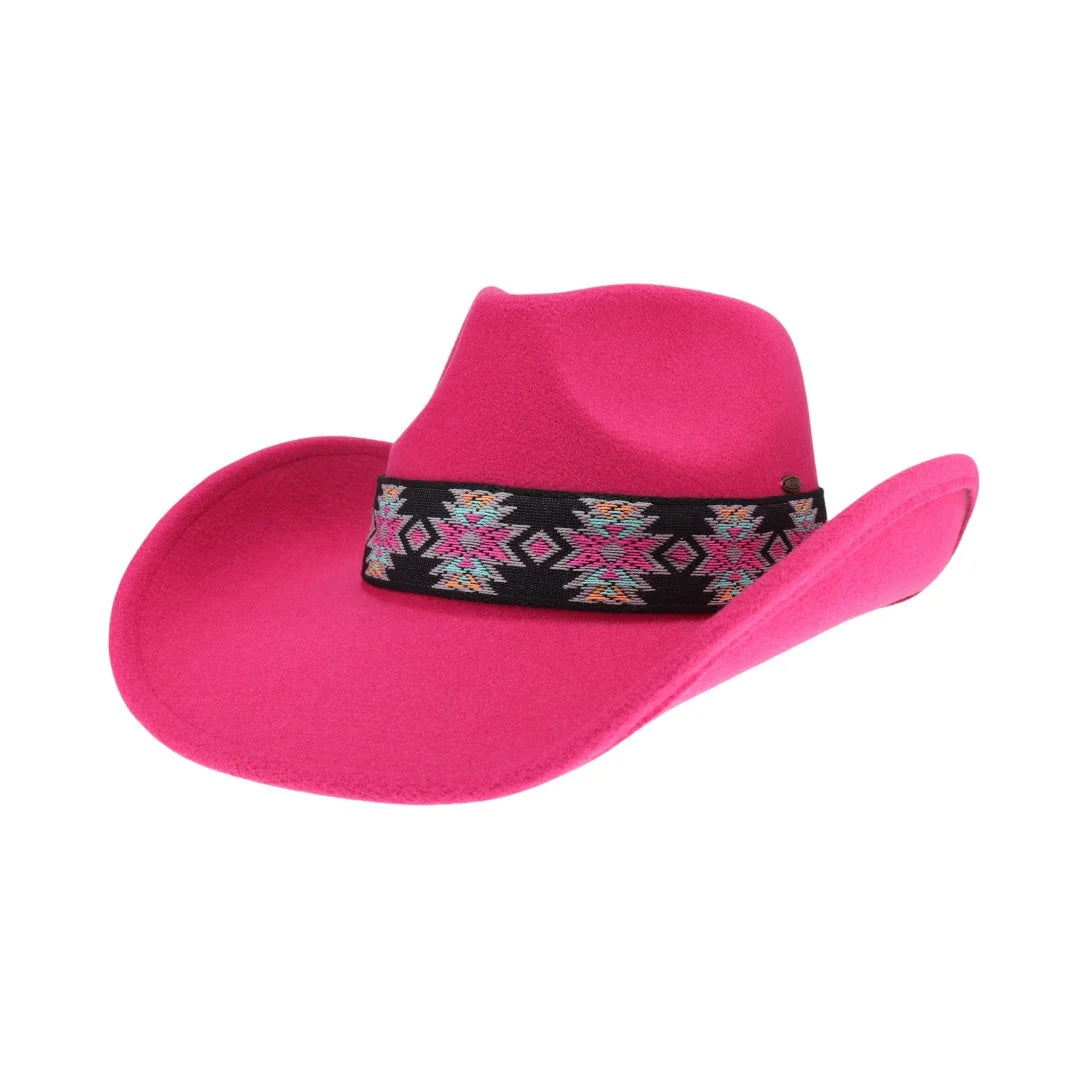 Aztec Vegan Fabric Cowboy Hat