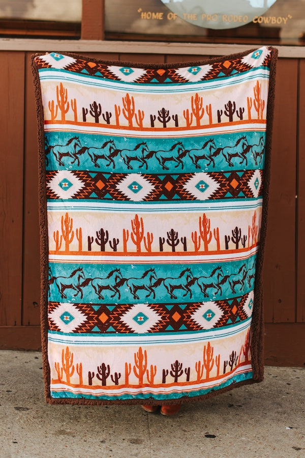 Aztec Sherpa Throw Blanket