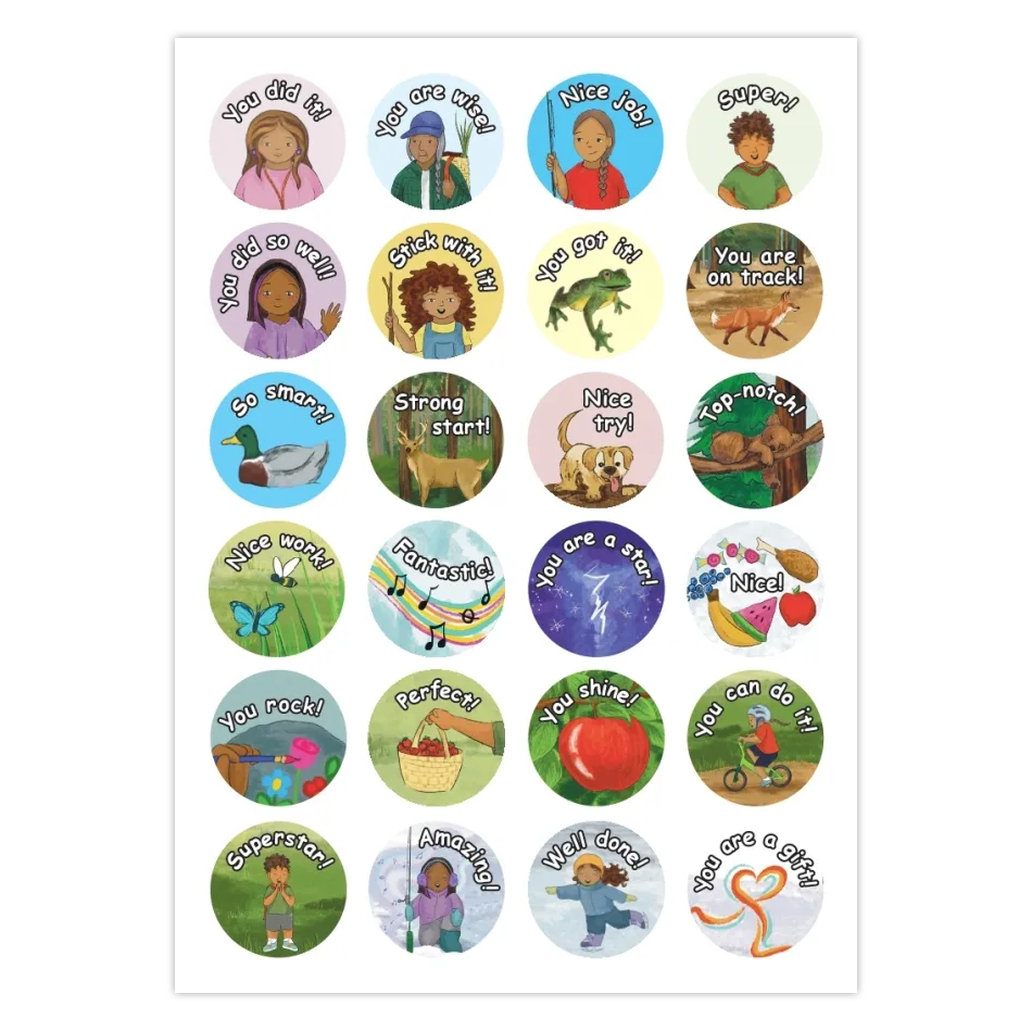 Cedar School Decodables Sticker Sheets: Words of Encouragement (Set of Five)