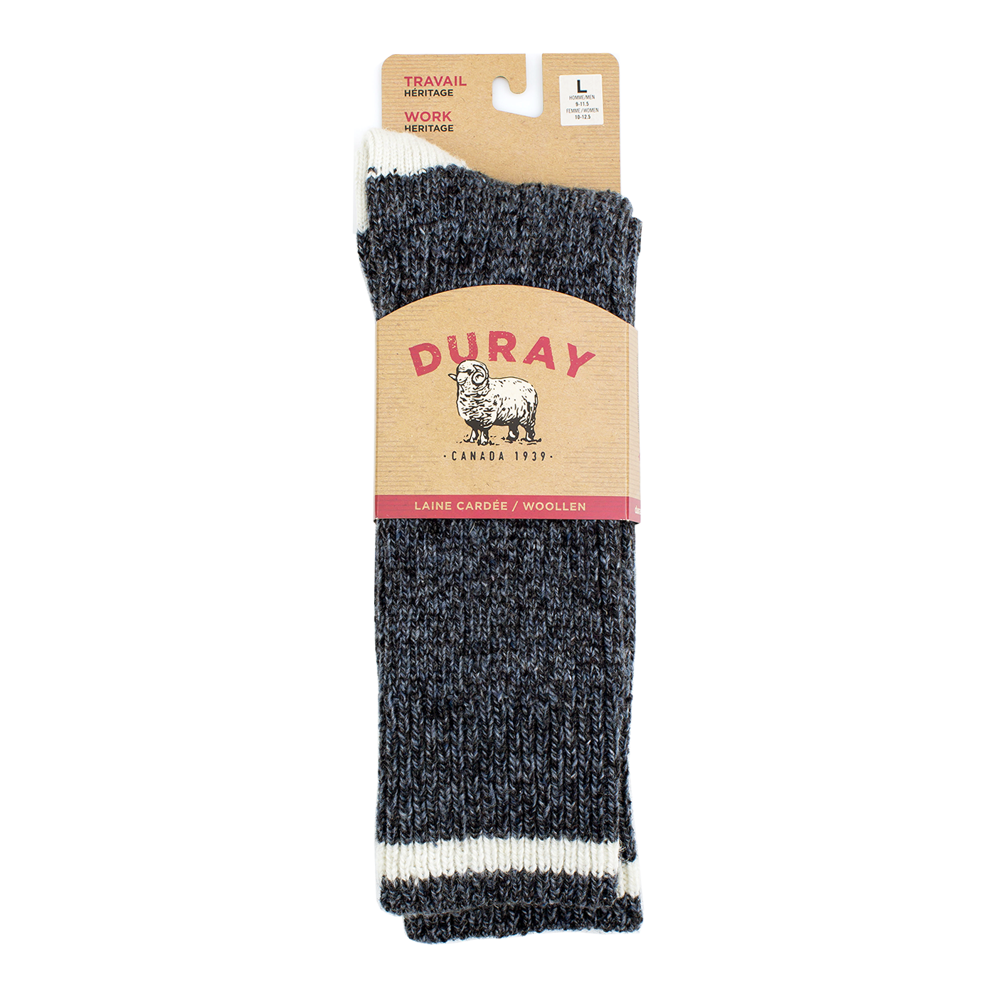 Unisex Wool Denim Blend Work Socks (Pack of 3)