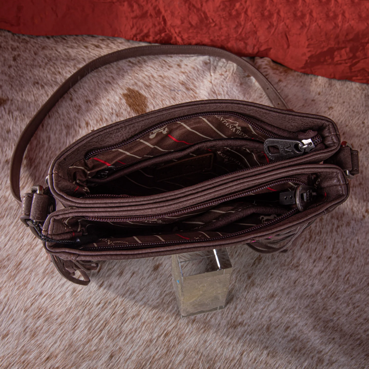 Embroidered Feather Collection Crossbody Purse