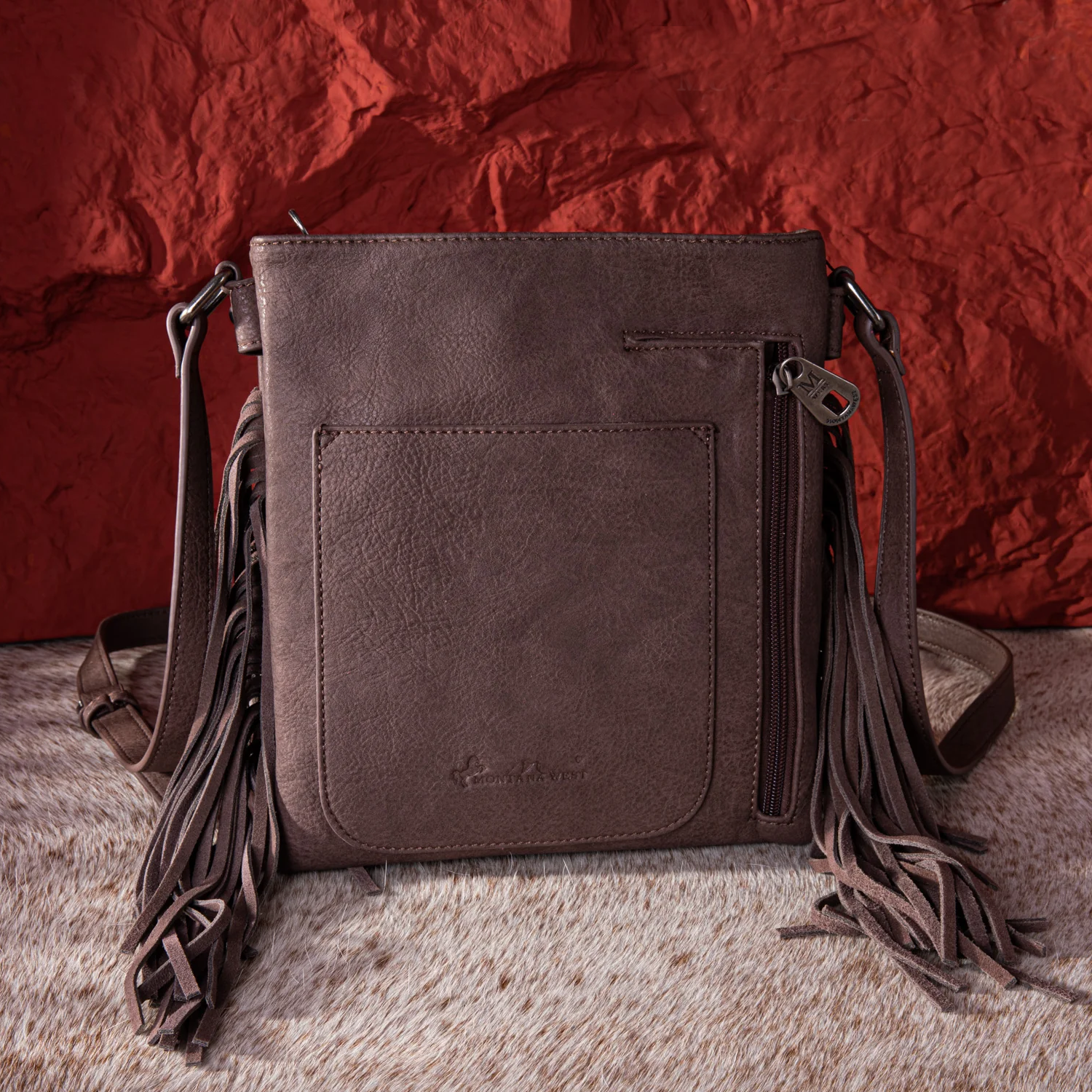 Embroidered Feather Collection Crossbody Purse