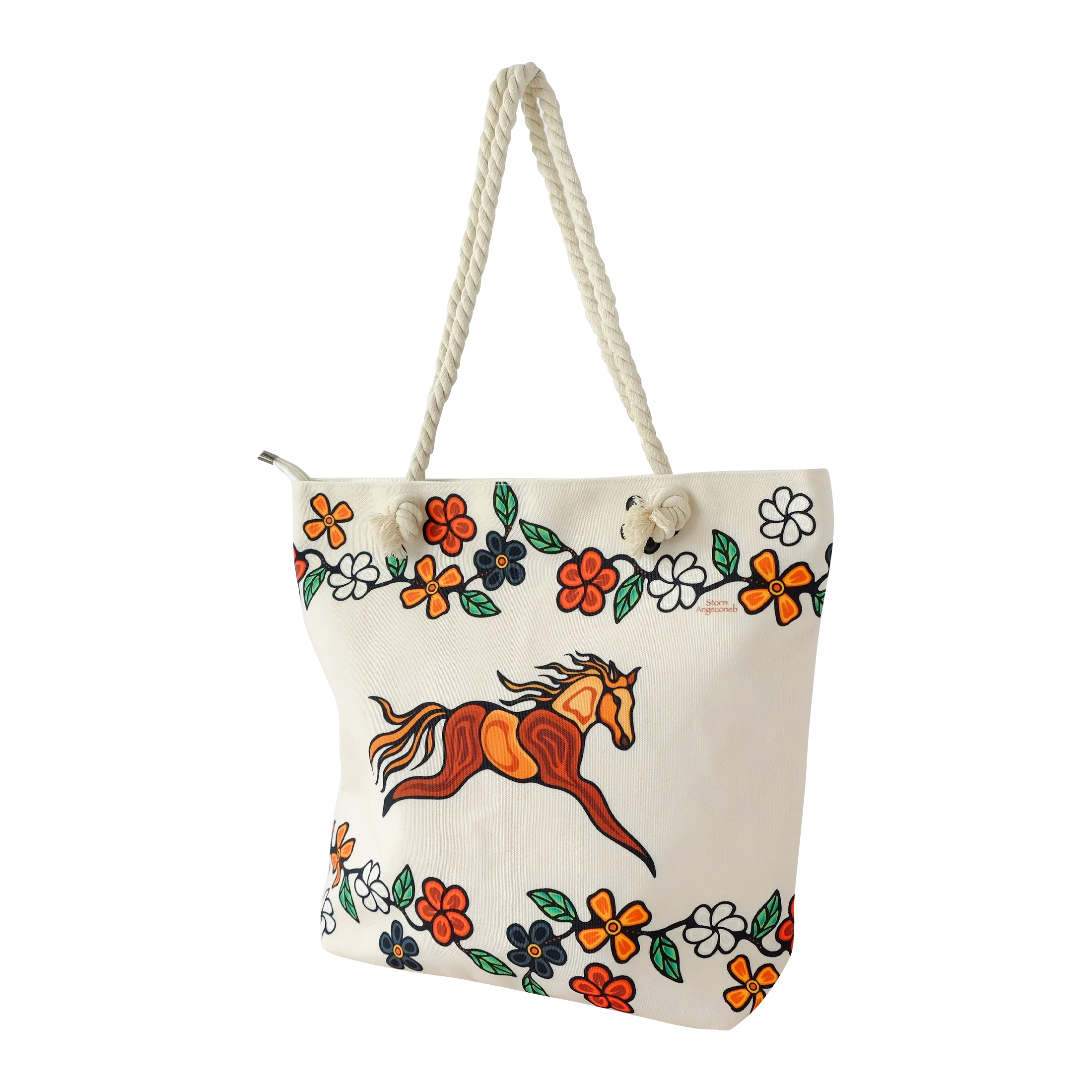 Indigenous Art Rope Tote Bag